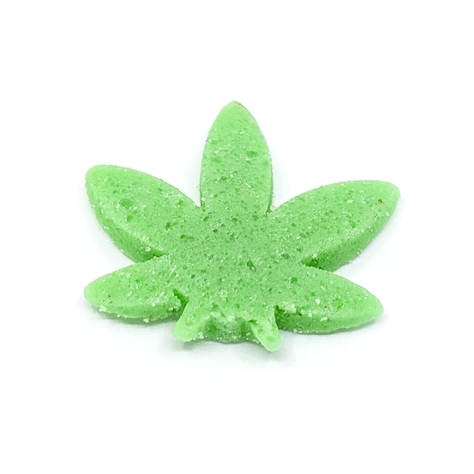 The Sugar Lab Hemp Leaf Sprinkles - Edible Marijuana Party Decorations - CBD & THC Free - Cake Decor & Ice Cream Topping - For 420 Cupcakes - Pot Leaf Sugar Sprinkles - 2oz - Sold in a Bud Tin