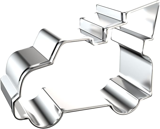 Vintage Pickup Truck with Christmas Tree Cookie Cutter Set - 5 inch, 4 inch, 3 inch, 2 inch - 4 Piece Extra Large Cookie Cutters Shapes Molds - Stainless Steel