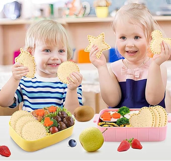 Cookie Cutter Set for Baking, 6PCS Sandwich Fondant Cake Fruit Vegetable Shapes Cutter Set (Round)