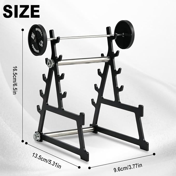 Metal Squat Rack Pen Holder with 8 Slots – Mini Barbell & Weight Blocks, Funny Desk Decor for Men Women, Cool Office Desk Accessories, Unique Pen Holder Gift for Gym Lovers Fitness Enthusiasts (Black)