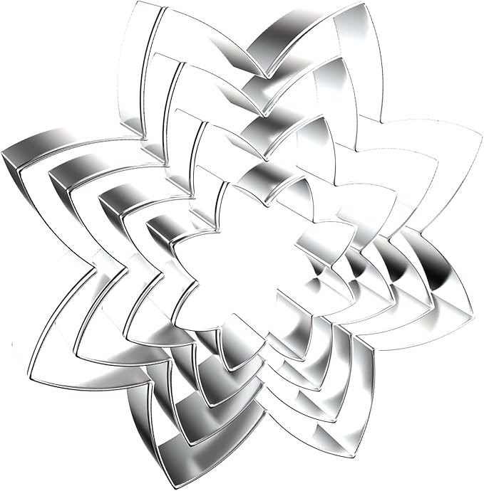 Sunflower Cookie Cutter Set - 5 inch, 4 inch, 3 inch, 2 inch - 4 Piece Mother’s Day Flowers Cookie Cutters Shapes Molds - Stainless Steel