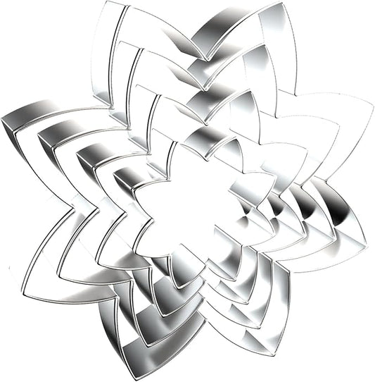 Sunflower Cookie Cutter Set - 5 inch, 4 inch, 3 inch, 2 inch - 4 Piece Mother’s Day Flowers Cookie Cutters Shapes Molds - Stainless Steel