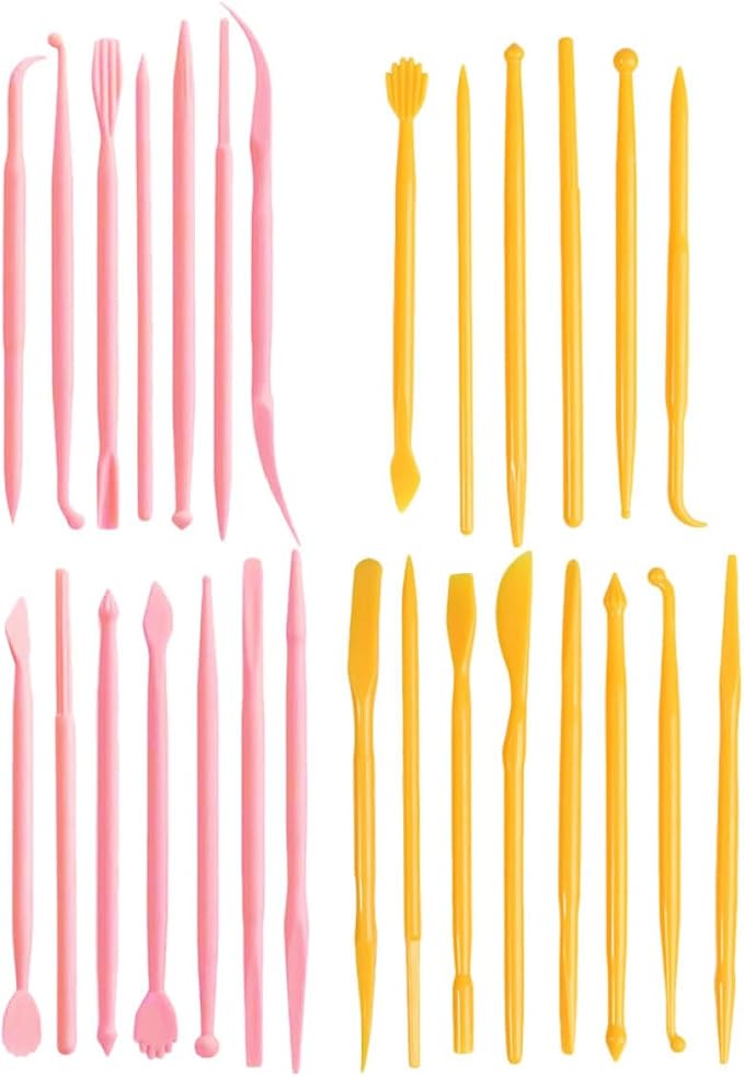 Cabilock 28pcs Polymer Clay Sculpting Tools Set with Miniature Modeling Pens for DIY Pottery and Ceramic Art, Precision Fondant Carving Kit for Beginners and Professional Artists