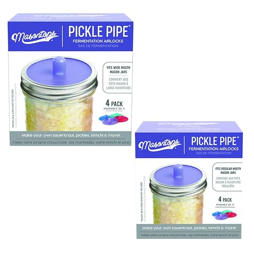 Masontops Pickle Pipes - Airlock Fermentation Lids - Wide/Small Combo Sauerkraut & Pickle Kit - Fermentation Jar Not Included