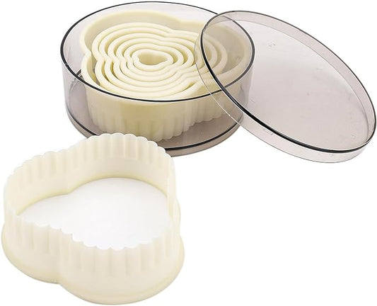 Multi-Shape Nylon Cookie Molds Round Square Star Plastic Geometry Biscuit Cutter Dough Mousse Bread Slicer DIY Bakery Utensils (Fluted Three Petal)