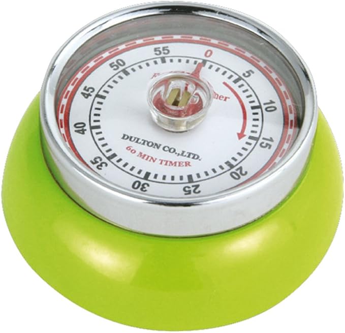 Zassenhaus Magnetic Retro Kitchen Timer, Classic Mechanical Cooking Timer (Kiwi Green)