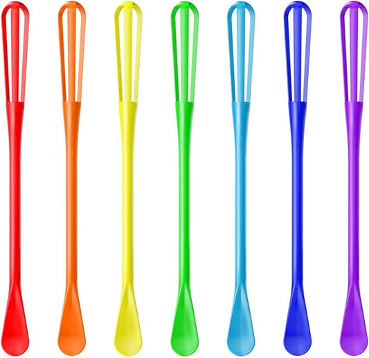 OYV Colorful Mini Whisk, Mini Spoon, Multifunctional Small Whisks for Cooking, Tiny Whisk 7 Pieces, Mini Small Wisk, for Blending, Whisking, Beating Ingredients, Mixing Sauces