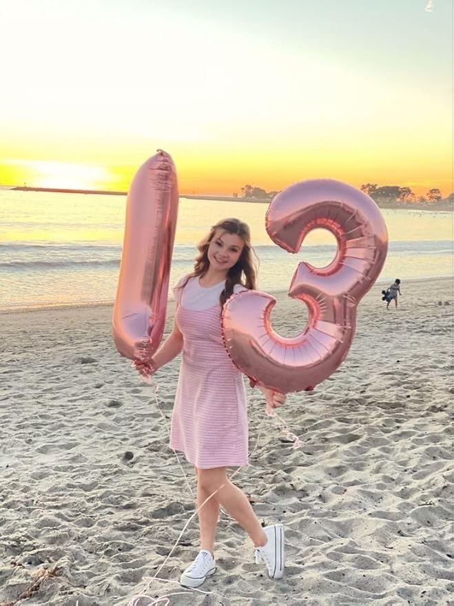 17 Number Balloons 40 Inch, Pastel Pink 17th Birthday Decoration for 1 7 17 71 Men & Women, Foil Big Number Balloon for Wedding Store Anniversary Promotion Party Decorations