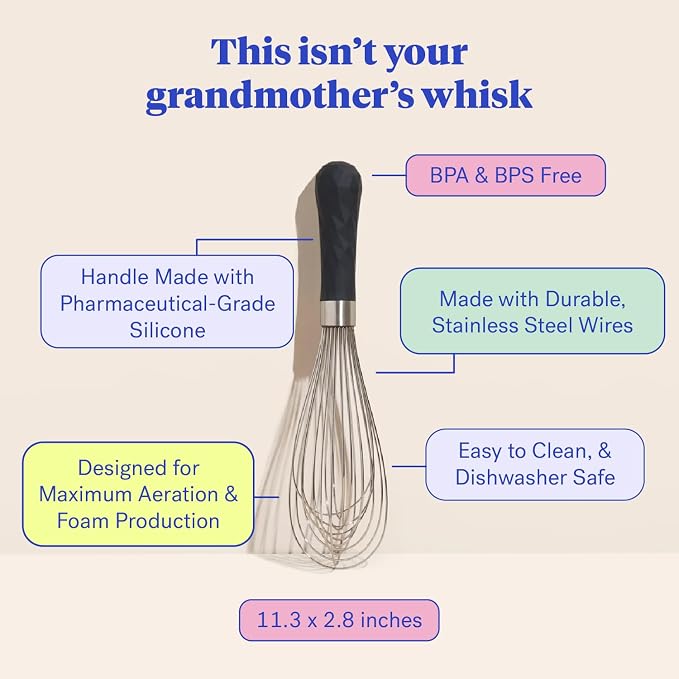 GIR: Get It Right Stainless Steel Whisk, 12 Wire Balloon Whisk for Mixing, Stirring, Beating & Blending – Durable Whisker Tool, 11IN - Red