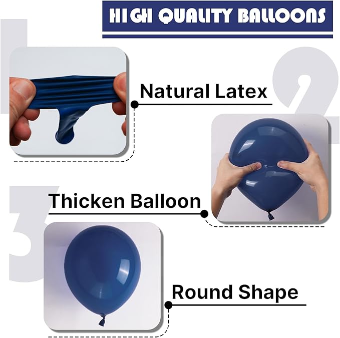PartyWoo Navy Blue Balloons 100pcs Different Sizes of 36 18 12 10 5 Inch Dark Blue Balloon Arch Kit Garland for Graduation Wedding Sports Theme Boy Baby Shower Men Birthday Party Decorations Blue-Y72