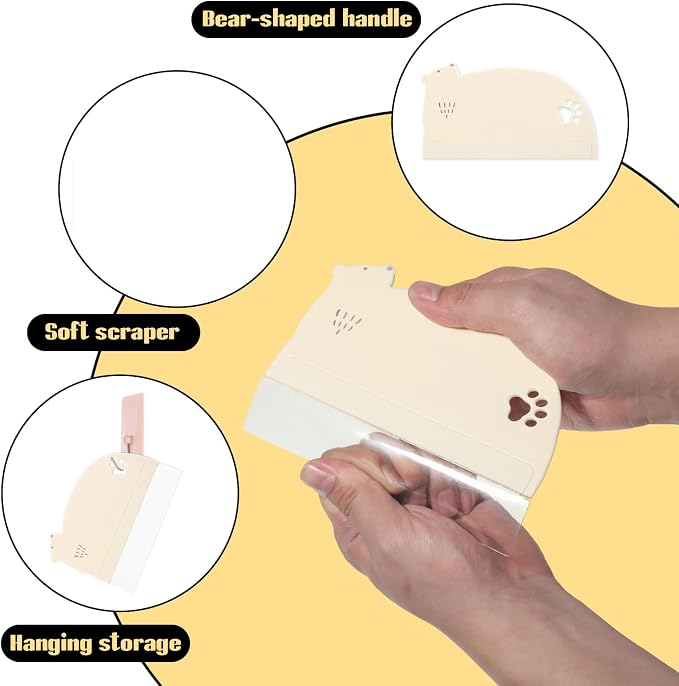 6 Pack Cake Scraper Smoother Tool Set - Food Grade Flexible Plastic - No Assembly Needed for Buttercream Smoothing, Cake & Bread Decorating Supplies