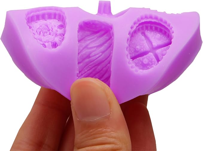 Infovox Cookie Silicone Mold, Mini Biscuit Fondant Molds Set, Dessert molds Multiple Patterns for Cake Decoration Candy Chocolate