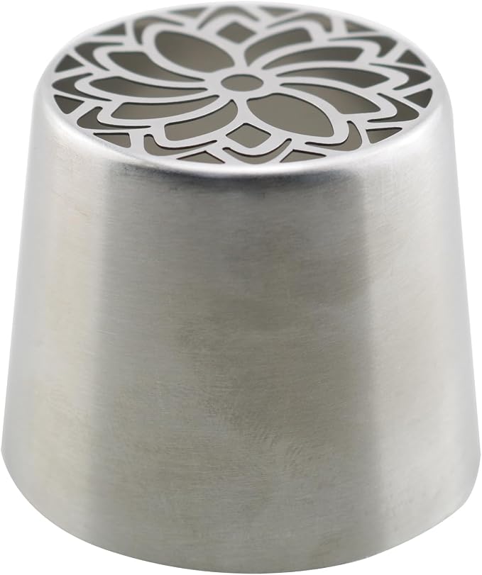 Stainless Steel Extra Large Russian Piping Nozzle 3D Floral Pattern Baking Tool Cream Icing Piping Nozzle For Cake Decoration Pastries Cupcakes 2.16 x 1.75 x 1.73 inches
