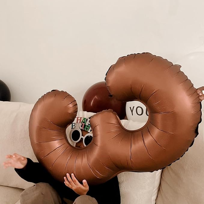 Dark Brown 3 Balloon, Coffee Brown Number Balloons 40 Inch, Chocolate 3rd Birthday Decorations for Kids Girls Boys, Men Women Party Supplies for Decorations, Number 3 Balloon