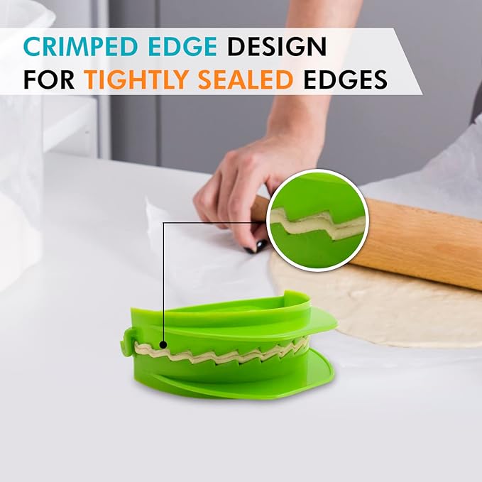 Zoie + Chloe Set of 3 Dough Press - Plastic Pastry Shaper & Empanada Maker Press With Crimped Crust Edges - Kitchen Tools For Making Dumplings, Hand Pie, Ravioli, Pierogi, Turnover - 4”, 5”, 6”