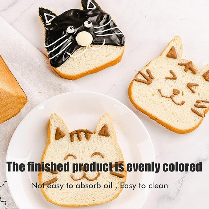 Aluminized Bread and Loaf Tins, Reusable Bread Loaf Pan Non-Stick Bread Mold, Cute Cat Shaped Bread Baking Tool for DIY Cakes Biscuits, 12.7X12X11CM