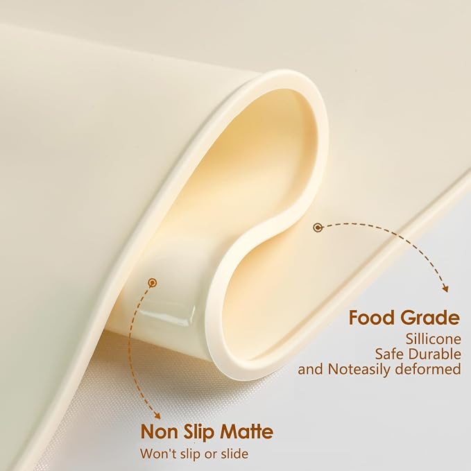 Silicone Pastry Mat 28" x 20" Non Stick Silicone Baking Mat Extra Thick Pastry Mat with Measurements Food Grade Pastry Mats for Rolling Dough,Bread,Pie,Cookies,Pizza and fondant,Food Grade Baking Mat