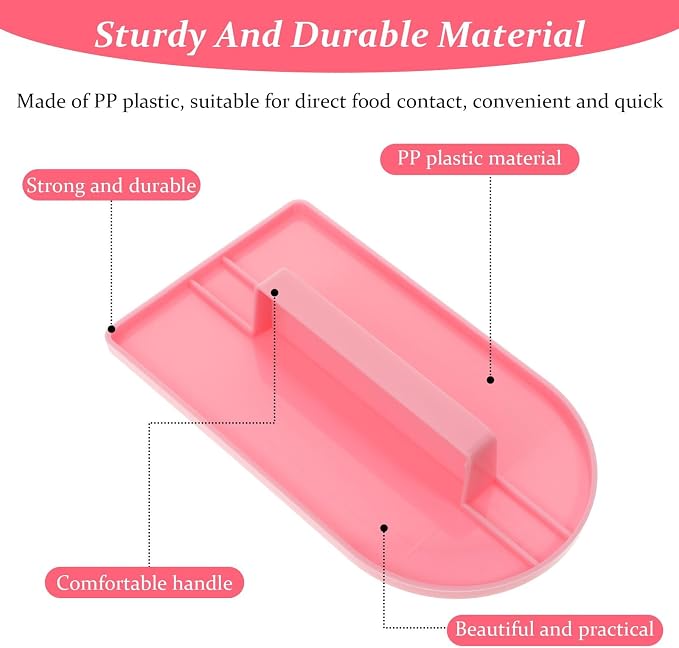 2 PCS Cake Decoration Icing Smoother, Fondant Smoothing Tool, Plastic Fondant Icing Smoother Polisher, Icings Scraper Paddle Tool for Cake Decoration Tools (Pink, Blue)