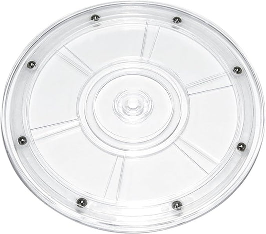 1 Pcs Clear 8 inch Acrylic Lazy Susan Rotating Turntable Organizer Bearings - Round Swivel Plate for Spice Rack, Table, Cake, Kitchen Pantry
