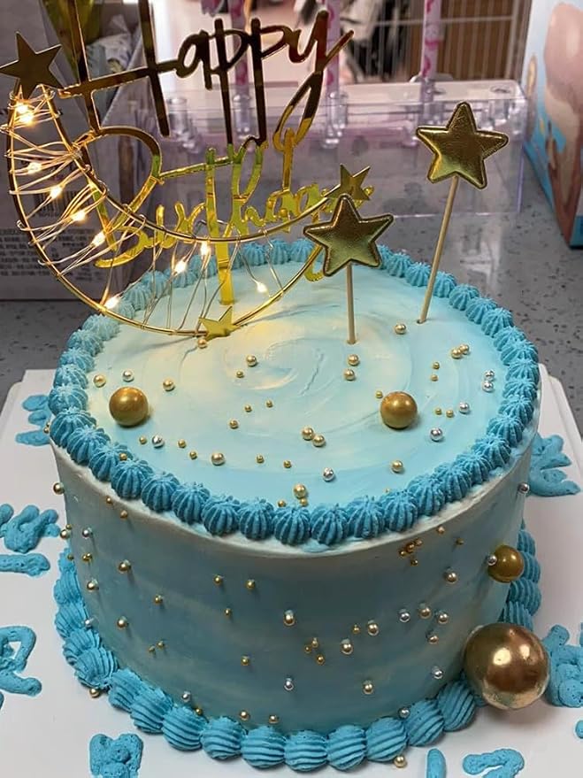 HeDeon&Rles Gold Pearls Sprinkles for Baking Gold Sprinkles 90g/3.17oz 4 Size Mix Edible Gold Preals for Cake Cupcake Pancake Ice Cream Decoration