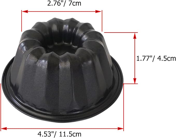 Small Fluted Cake Pan 4 Inch, Mini Round Cake Molds, Nonstick Carbon Steel Fluted Baking Pans for Cakes, Pizzas, Tarts, Pies, Muffin - 4Pcs, Black