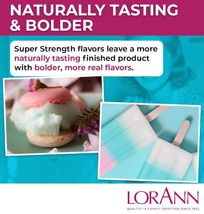 LorAnn Oils Super Strength Flavoring - Used For Candy Making, Flavoring Extracts, Baking, Hard Candy, and Flavor Oils - Bold, Natural Flavors 4X Stronger Than Extracts - Cotton Candy, 0.125 fl oz