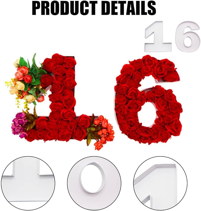 12inch Cardboard Number Fillable Food Tray Box for Charcuterie, Cupcake Arrangement, Birthday Anniversary (White, 16)
