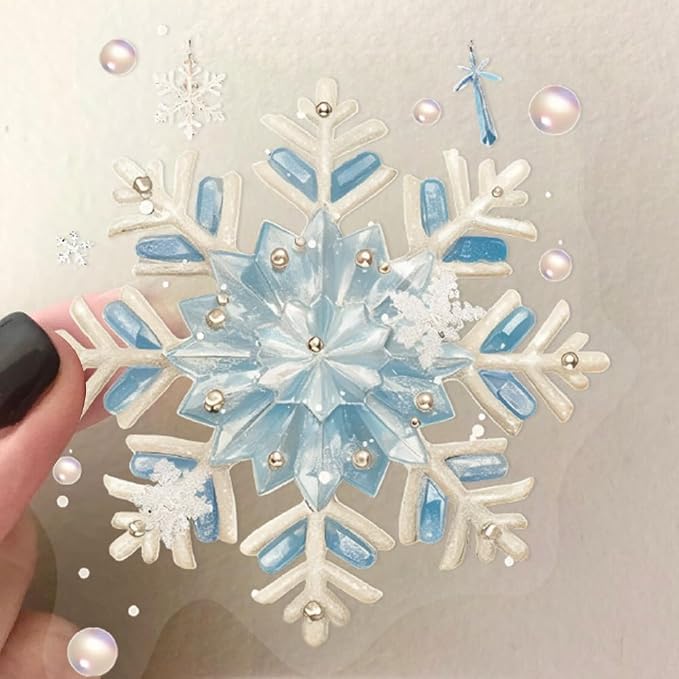 50 Pcs PET Transparent Cartoon Winter Stickers, Waterproof Vinyl Winter-Themed Decals for Laptop Skateboard Luggage, Snowy Scene Stickers Gift for Kids Teens Adults (Winter Day)