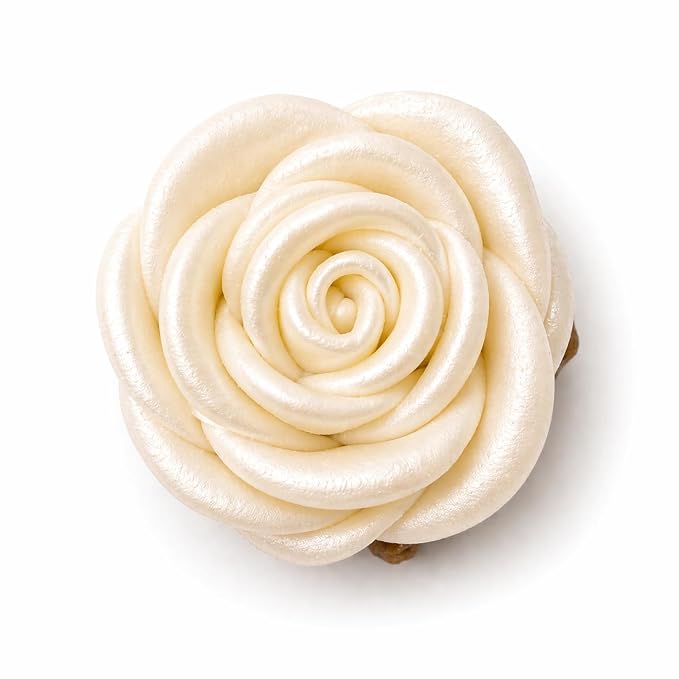 Confect Metallic Edible Lumniscent Pearl Roses | Christmas Cupcake Toppers | Edible Flower For Cake Decorating | Edible Metallic Sugar - Soy-Free, Dairy-Free, Palm Oil-Free -Pack of 12
