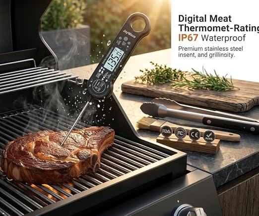 Digital Meat Thermometer, IP67 Waterproof Instant Read for Kitchen BBQ Grill