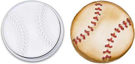 Mostop Baseball Cookie Cutter with Stampers, 3D Sports Cookie Cutter Set, Cake Decoration Tools Birthday Party Supplies Favors