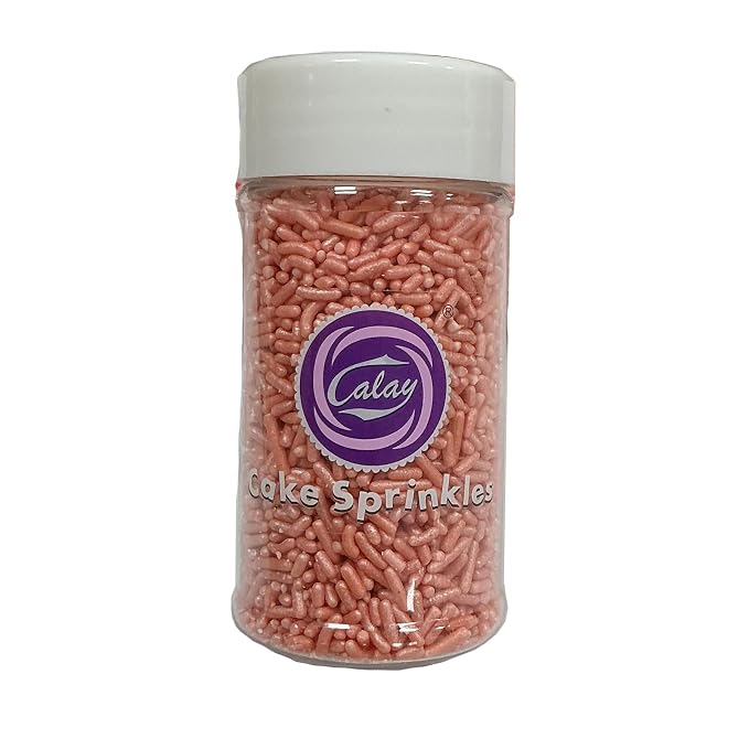 Homipooty Rose Gold Soft Jimmies Sprinkles Edible Candy Jimmies Sprinkles for Cake Decorating 78g/2.75oz Cookie Cupcake Topper Ice Cream