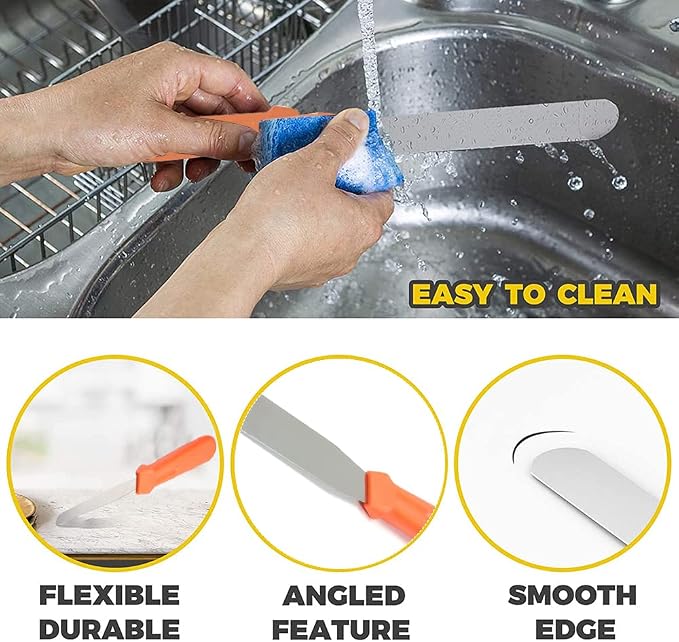 Utoolmart 6 Inch Straight Icing Spatula Stainless Steel Cake Decorating Frosting Cake Angled Offset Spatula for Pastry & Baking 1Pcs