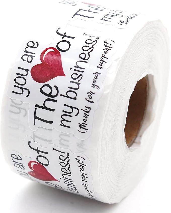 You're The Heart of My Business Thanks for Your Support Stickers,Business Order Thank You Small Handmade Mail Package Stickers 500 PCS
