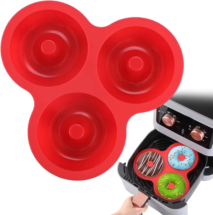 Silicone Donut Mold Tray, Reusable Heat-Resistant Baking Pan With Flexible Non-Stick Feature, Safe and Durable Main, Kitchen Accessory With Usage for Donut Cake Cookie Snack Cooking Breakfast Party