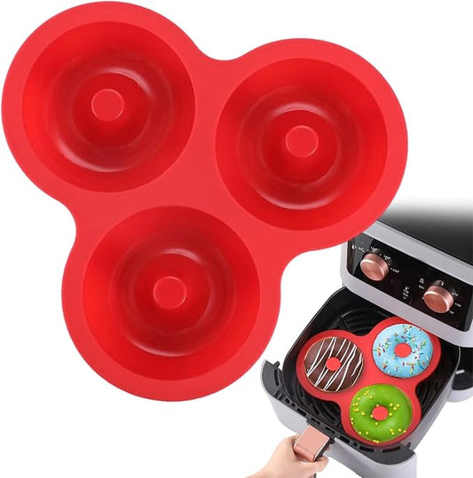 Silicone Donut Mold Tray, Reusable Heat-Resistant Baking Pan With Flexible Non-Stick Feature, Safe and Durable Main, Kitchen Accessory With Usage for Donut Cake Cookie Snack Cooking Breakfast Party