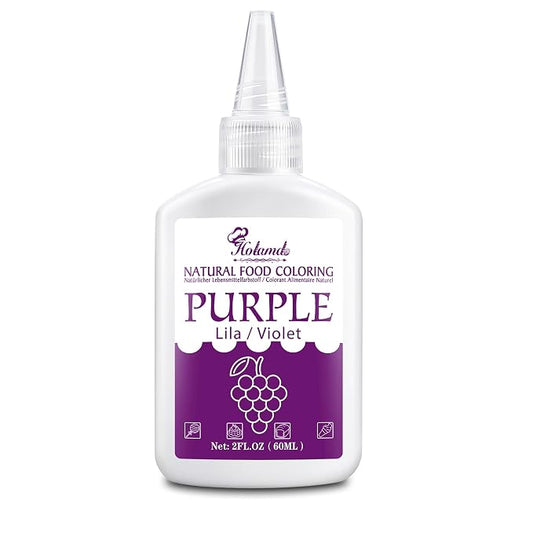 Natural Food Coloring - 2oz Plant-Based Liquid Food Dye, FD&C Dye Free, Gluten Free Vegan Non-GMO, No Dairy Nut Egg Sugar, for Baking Cake Decorating Icing Frosting Fondant Easter Eggs Drinks (purple)