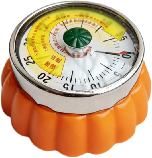 Mechanical Kitchen Timer with Magnet: Wind Up Cooking Timer Clock with Loud Alarm, Kitchen Timers for Cooking, No Battery Manual Food Timer for Baking, BBQ, Seniors & Daily Reminders (Yellow)