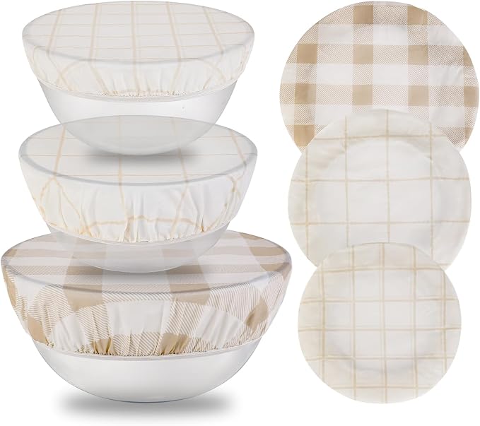 Tirphy Reusable Bowl Covers for Bread Proofing - Beeswax Bowl Covers Reusable 8/10/12 Inch - Elastic Cotton Cloth Sourdough Cover - Shower Caps for Sourdough Bread