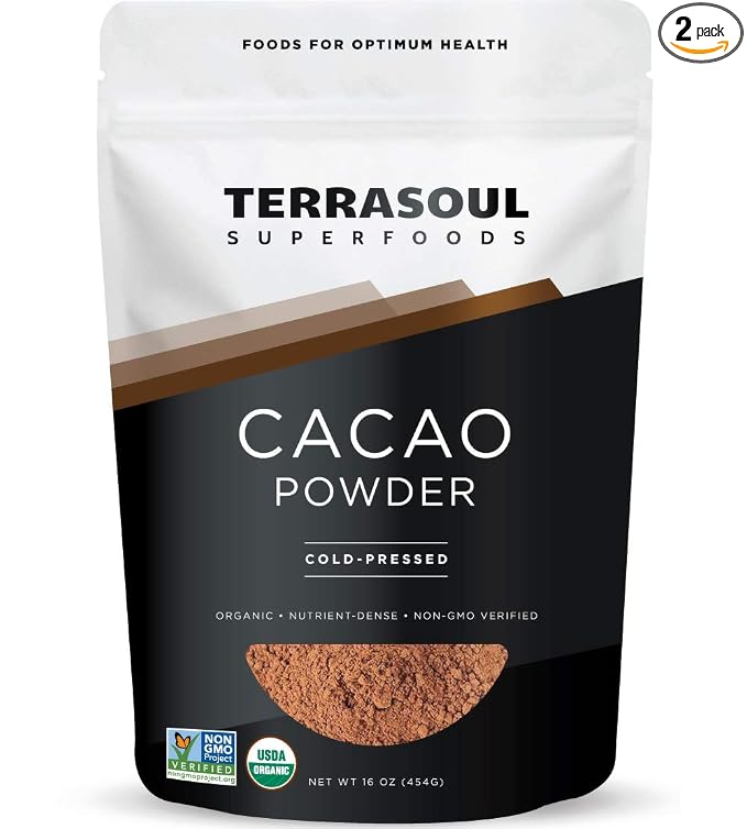 Terrasoul Superfoods Raw Organic Cacao Powder, 2 Lbs (2 Pack) - Raw | Keto | Vegan