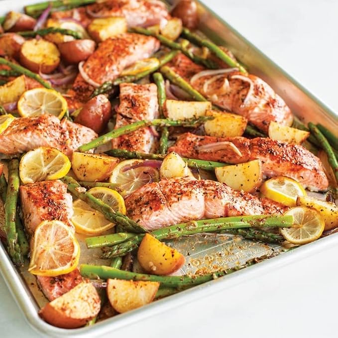 Nordic Ware - 43172AMZM Nordic Ware Half Sheet with Oven Safe Nonstick Grid, 2 Piece Set, Natural