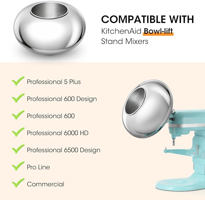 Aieve Snack Coater Compatible with KitchenAid Bowl-Lift Stand Mixer, Chocolate Coating Attachment for Freeze-Dried Strawberries,Almonds, Pistachios & Nuts, Home & Commercial Use, Gift for Father's Day