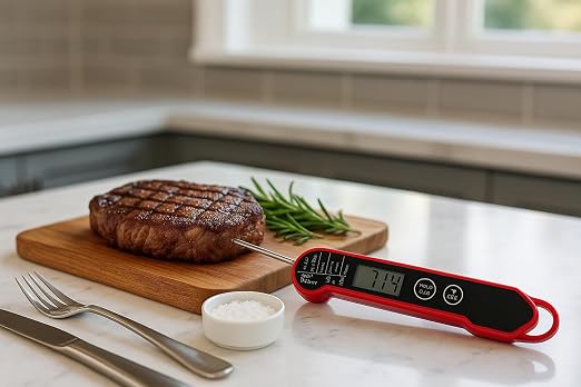 FIRELINE Digital Thermometer – Ultra Fast Waterproof Thermometer with Backlight, Foldable Probe & Magnetic Back – Commercial-Grade Instant Read for Grilling, Cooking, BBQ, Smoker, Kitchen Use