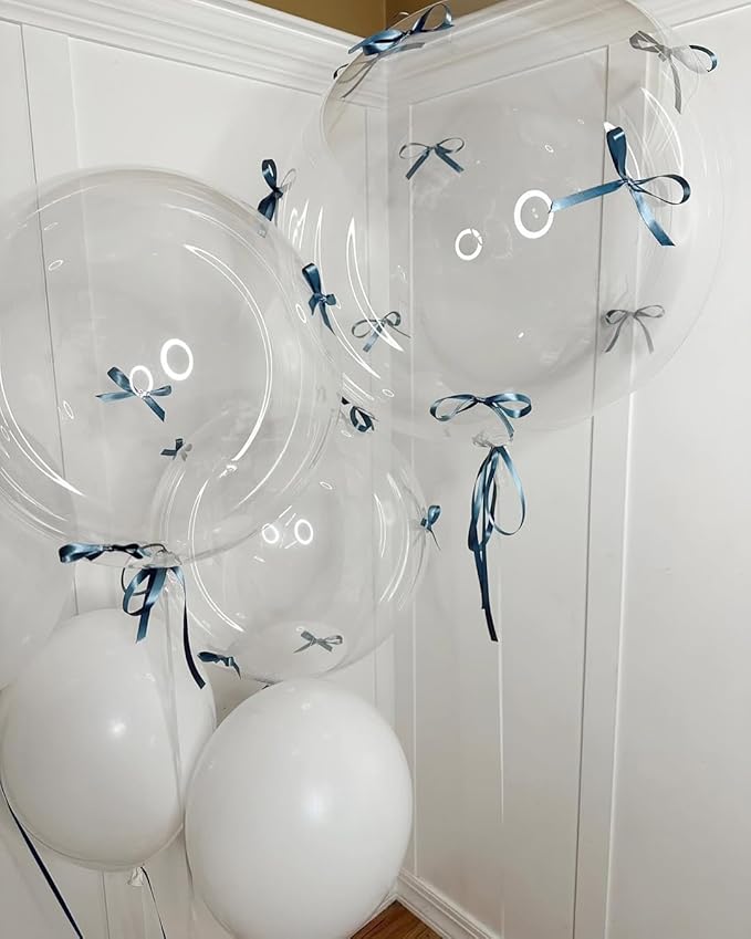 Clear Balloon Arch Kit, 143Pcs Transparent Clear Latex Balloon Garland kit, 18 12 10 5 Inch Different Size Balloons for Wedding Bridal Shower Anniversary Baby Shower Birthday Party Decorations