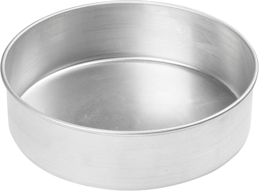 Winco Heavy-Duty Round Aluminum Layer Cake Pan, 10" x 3"