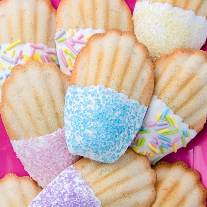 Sweets Indeed Dye Free Pastel Sprinkles 6 Cell, Yellow Blue Purple and Pink Sugar with Pastel Jimmies, No Artificial Dyes, Edible Cake Decorations Baking Ice Cream Cookies Cupcake Topper, 2.75 ounces