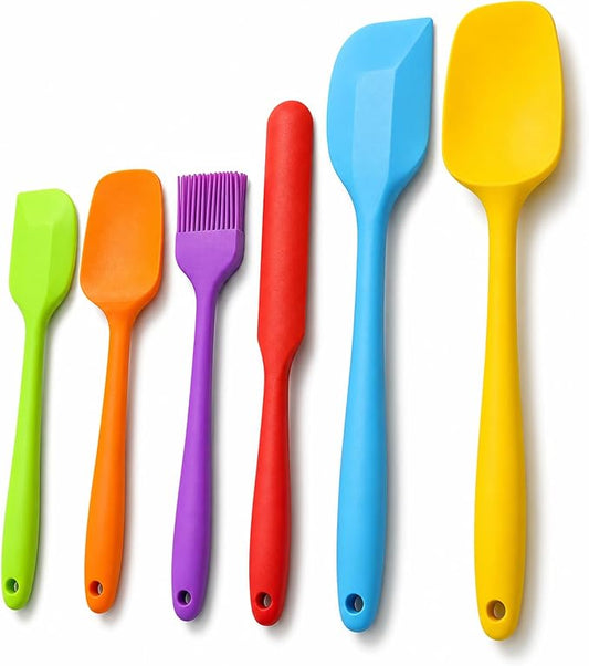 6-Piece Premium Silicone Spatula Set - Heat Resistant, Dishwasher Safe Turner, Nonstick Silicone Spatulas for Kitchen Use, Cooking