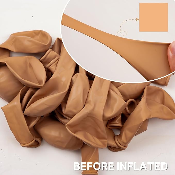 PartyWoo Nude Balloons 100 pcs Different Sizes Pack of 36 18 12 10 5 Inch Beige Apricot Balloon Arch Kit Garland for Thanksgiving Graduation Baby Shower Boho Theme Birthday Party Decorations Nude-Y103