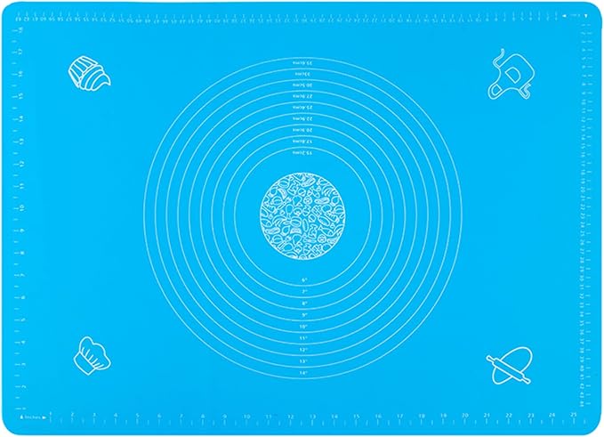 Silicone Baking Mat with Measurements, Non-Slip Non Stick Pastry Mat Sheetfor for Dough,Pastry, Bread, Cookies, Pizza, Fondant, Pasta