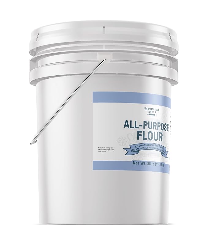 Unpretentious All Purpose Flour, 5 Gallon Bucket, Versatile Kitchen Staple, Food Storage (400 Ounce)